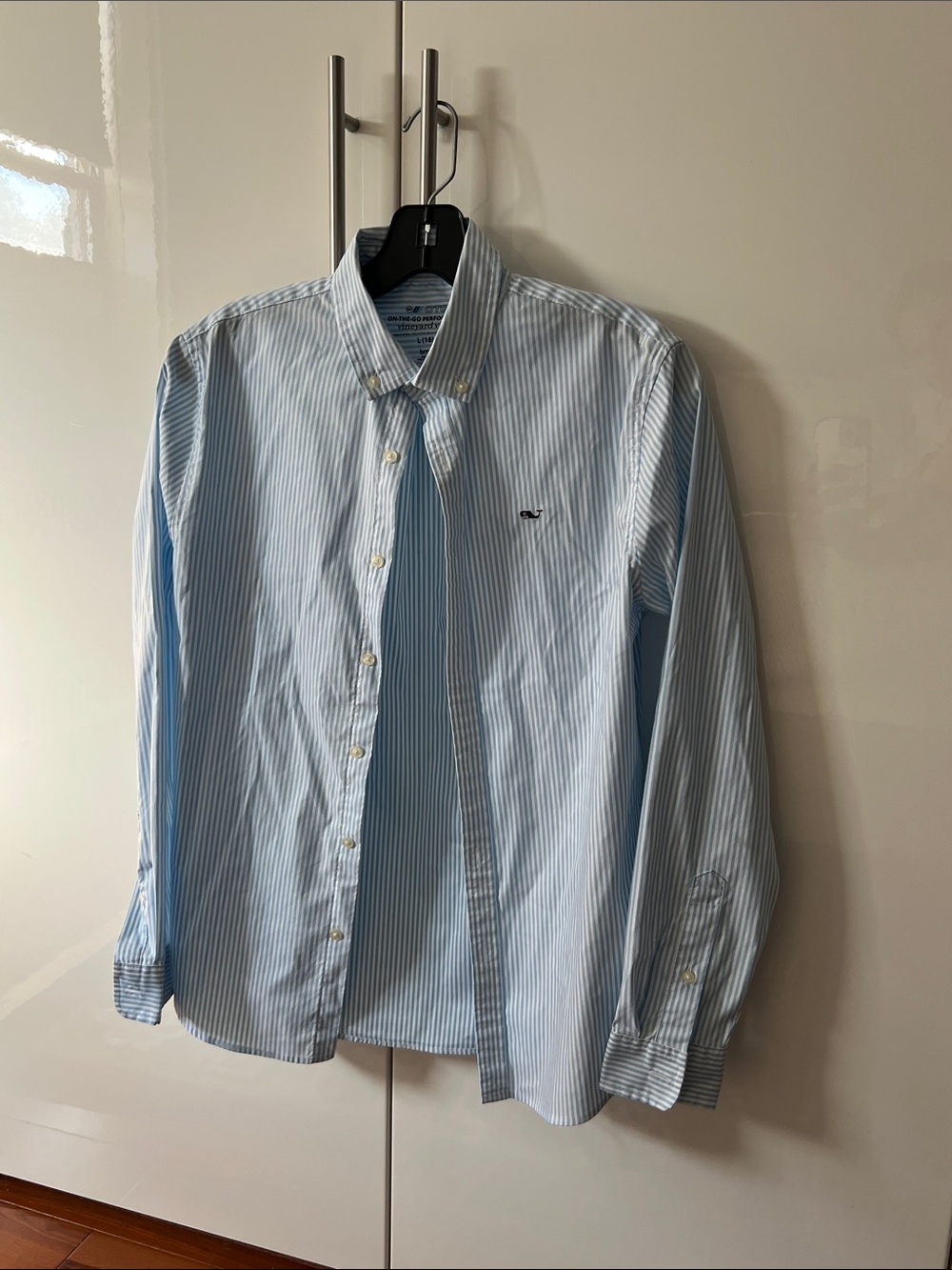 Vineyard  boys Light Blue Striped Button-Down Shirt